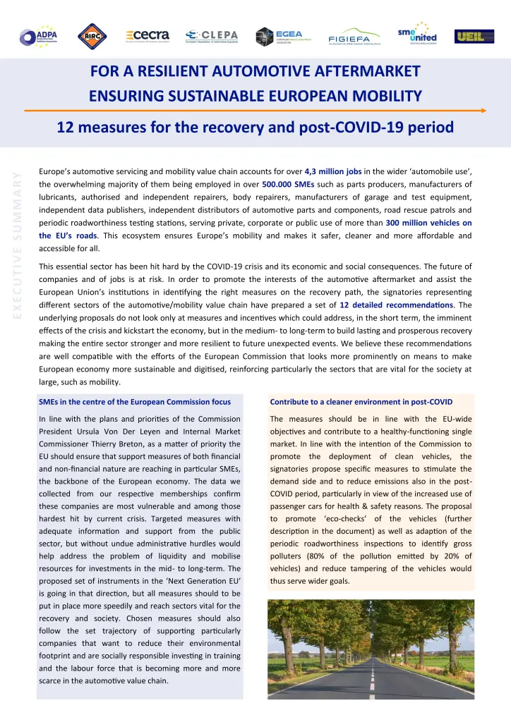 12 measures for the recovery and post-COVID-19 period – Executive Summary